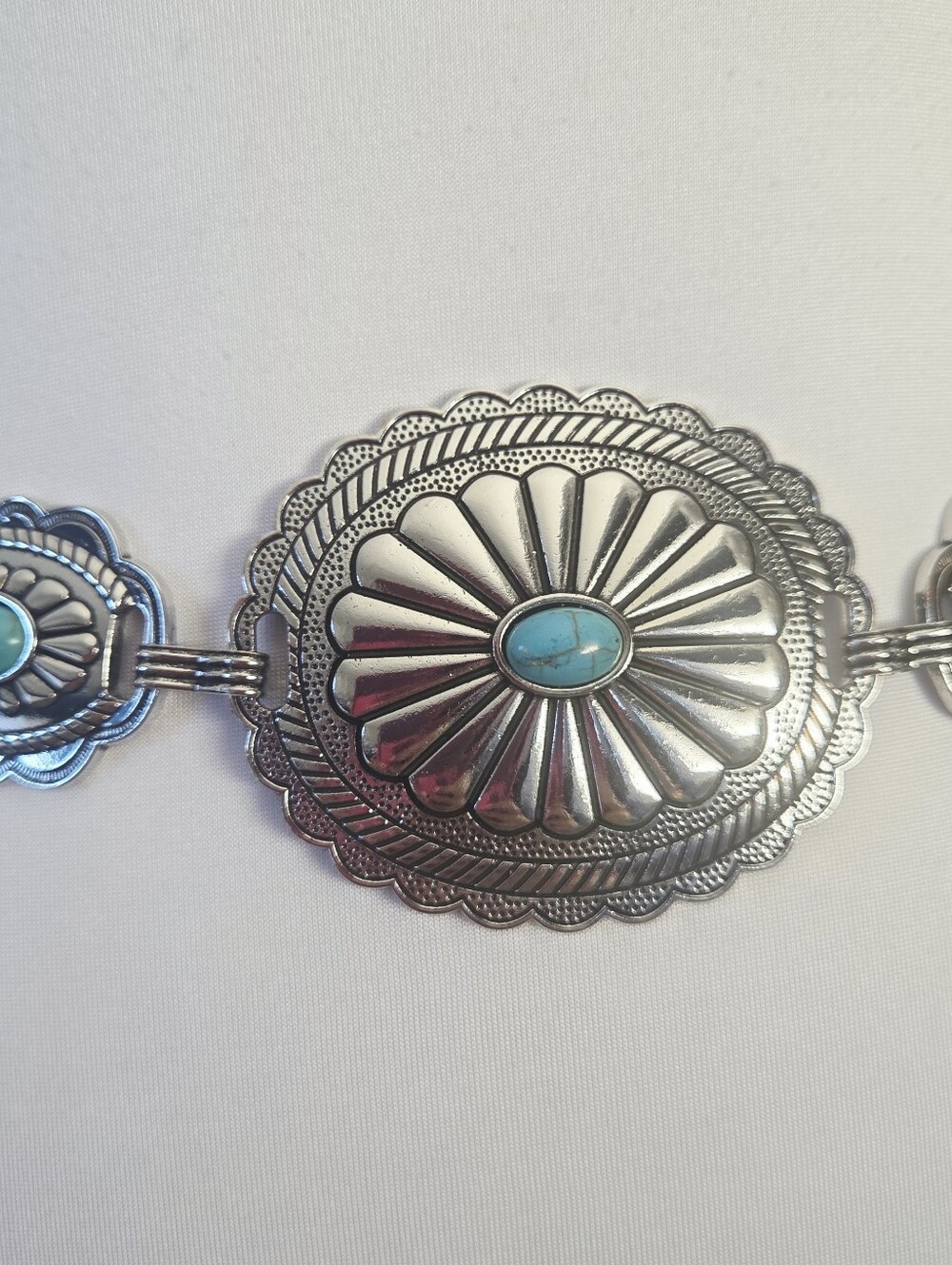 Silver & Turquoise Chain Belt - Picture 5 of 8